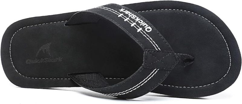 Photo 2 of Quickshark Mens Flip Flops Leather Thong Sandals Arch Support Beach Slippers
