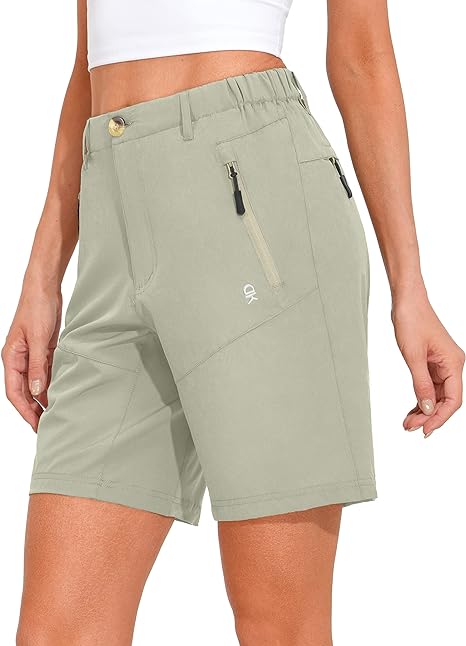 Photo 1 of Women's Lightweight Shorts Quick Dry Athletic Shorts for Camping Travel Golf with Zipper Pockets Water Resistant large
