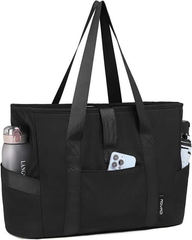 Photo 1 of Moyaqi Yoga Tote Bag with Water Bottle Pockets Gym Bag with Yoga Mat Strap Weekender Bags for Women Men
