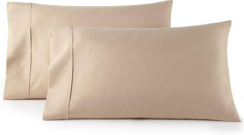 Photo 1 of NTBAY - Set of 2 Standard Khaki Pillow Cases Standard Size/Queen Size Set of 2- , Extra Soft Pillowcases - Easy Care & Machine Washable - Khaki
