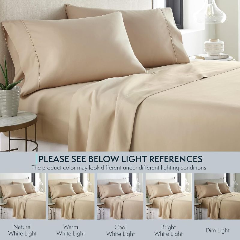 Photo 3 of NTBAY - Set of 2 Standard Khaki Pillow Cases Standard Size/Queen Size Set of 2- , Extra Soft Pillowcases - Easy Care & Machine Washable - Khaki
