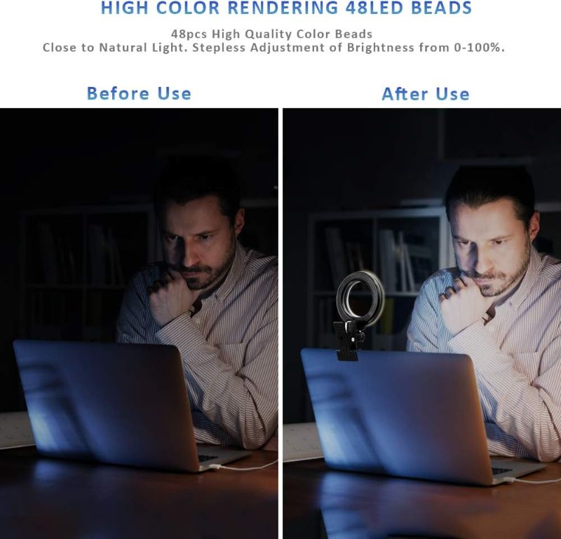 Photo 2 of Cyezcor Video Conference Lighting Kit, Ring Light for Monitor Clip On,for Remote Working, Distance Learning,Zoom Call Lighting, Self Broadcasting and Live Streaming, Computer Laptop Video Conferencing
