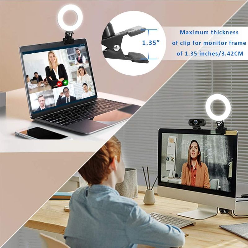 Photo 1 of Cyezcor Video Conference Lighting Kit, Ring Light for Monitor Clip On,for Remote Working, Distance Learning,Zoom Call Lighting, Self Broadcasting and Live Streaming, Computer Laptop Video Conferencing

