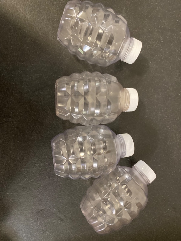 Photo 1 of 4 PACK Clear Plastic Unique Fashion Grenade Shaped Eco Friendly Juice Beverage Bottles
