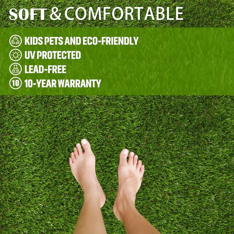 Photo 3 of ZGR Artificial Garden Grass 3 ft x 5 ft (15 Square ft) Premium Lawn Turf, Realistic Fake Grass, Deluxe Synthetic Turf, Thick Pet Turf, Perfect for Carpet Doormat Indoor/Outdoor Landscape, Non Toxic
