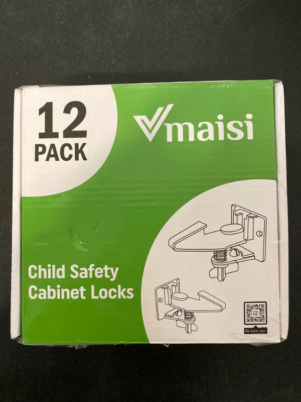 Photo 7 of 12 Pack Cabinet Locks Child Safety Latches - Vmaisi Baby Proofing Cabinets Drawer Lock with Adhesive Easy Installation - No Drilling or Extra Screws (White)
