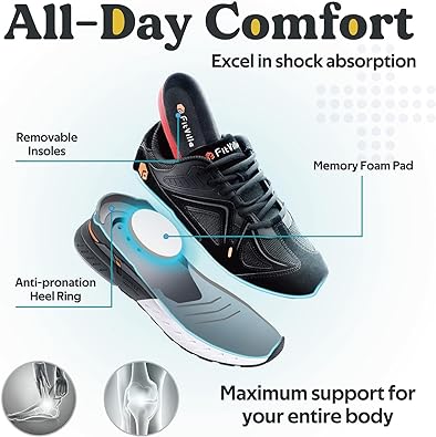 Photo 3 of FitVille Extra Wide Walking Shoes for Men Wide Width Sneakers for Flat Feet Arch Fit Heel Pain Relief - Rebound Core
