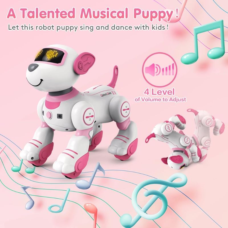 Photo 4 of VATOS Remote Control Robot Dog Toy for Kids - Interactive Touch & Follow 17 Functions Robot Dog Pet, Programmable Smart Walking Puppy Intelligent Dancing RC Robot Toys for Girls 3-12 Birthday Gifts
