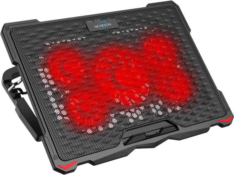 Photo 1 of AICHESON Laptop Cooling Pad for 17.3" Notebook, Red 5 Fans
