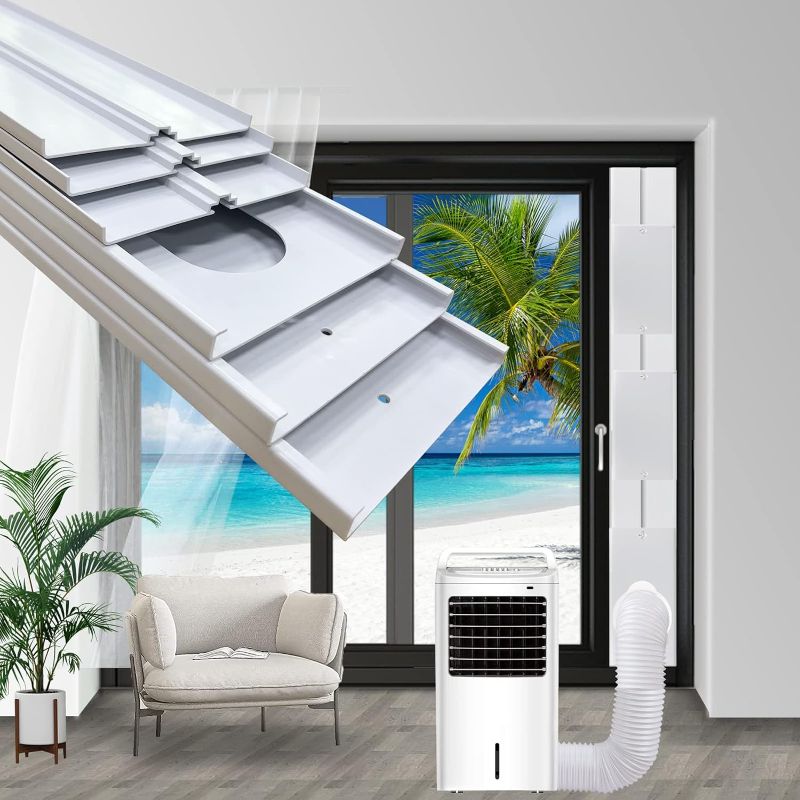 Photo 1 of Portable Sliding Door Air Conditioner Kit, Adjustable AC Sliding Door Vent Kit 16.9 Inches - 90 Inches, with 2pack 3m seal, Suit for 5.1''/13cm Exhaust Hose
