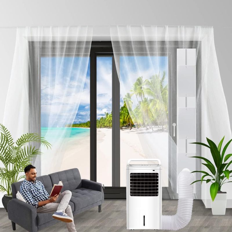 Photo 3 of Portable Sliding Door Air Conditioner Kit, Adjustable AC Sliding Door Vent Kit 16.9 Inches - 90 Inches, with 2pack 3m seal, Suit for 5.1''/13cm Exhaust Hose
