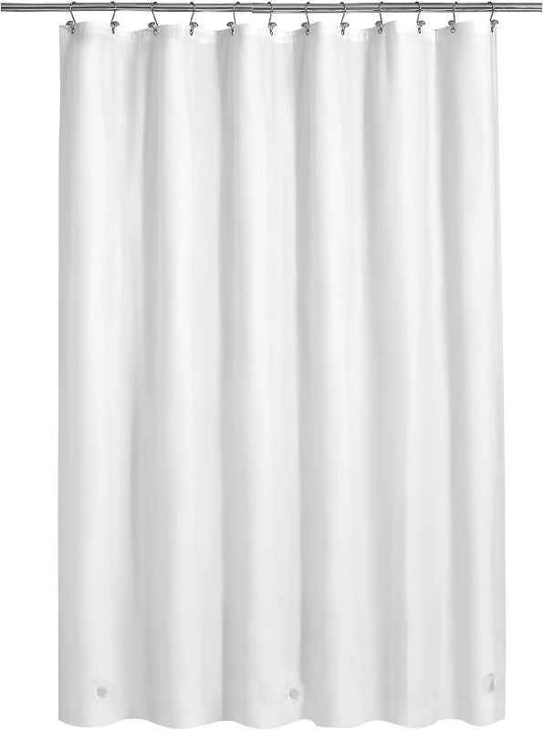 Photo 1 of Barossa Design Plastic Shower Liner Clear - Premium PEVA Shower Curtain Liner with Rustproof Grommets and 3 Magnets, Waterproof Cute Lightweight Standard Size Shower Curtains for Bathroom - White