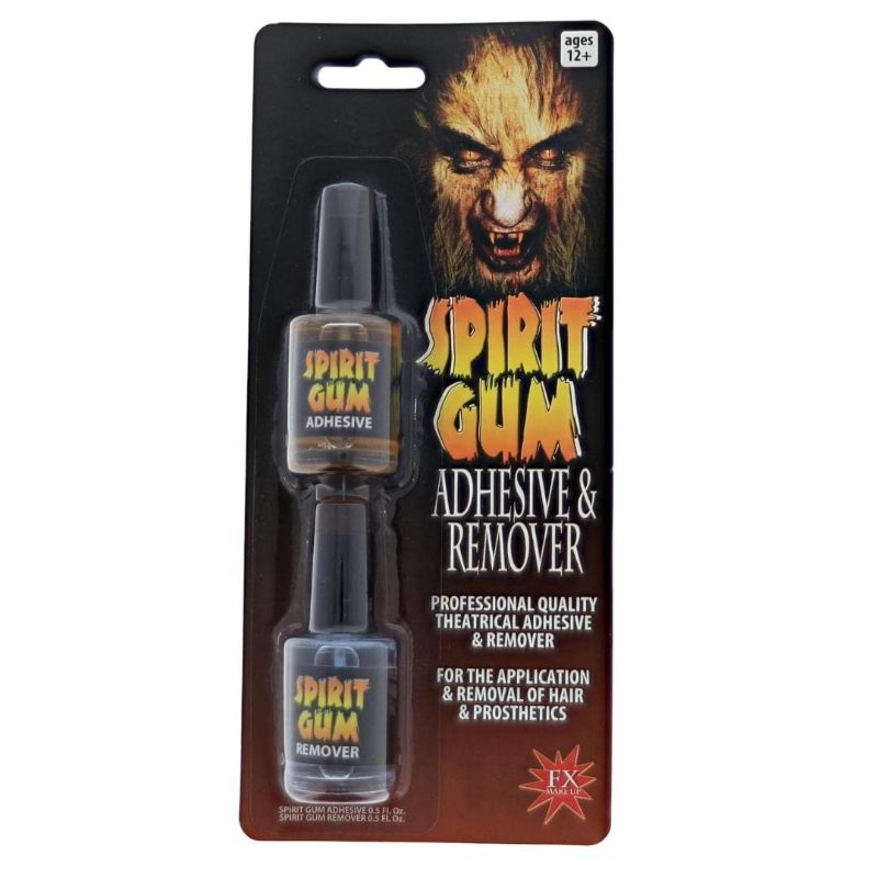 Photo 1 of Spirit Gum Adhesive and Remover - Combo Pack of 0.5 Fl. Oz. Prosthetic Skin Adhesive & 0.5 Fl. Oz Spirit Gum Remover
