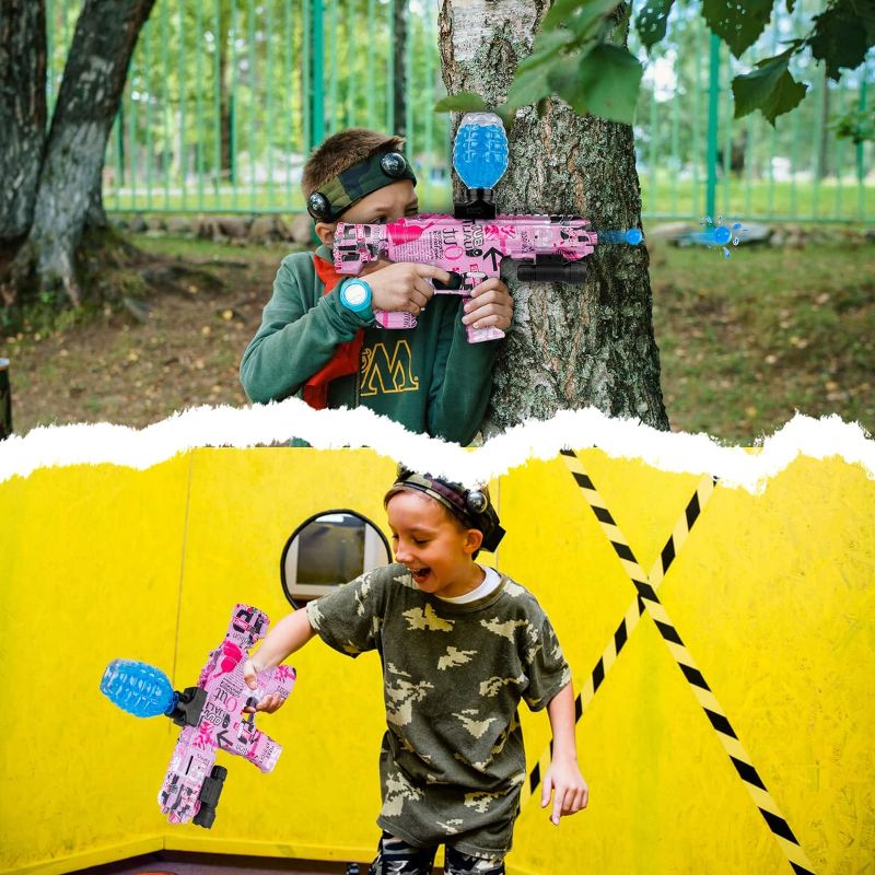 Photo 6 of Gel Splatter Blaster for Orbeez M416 with Goggles and 40,000+ Gel Beads Suitable for Backyard Fun and Outdoor Team Shooting Games, Over 12+, Pink
