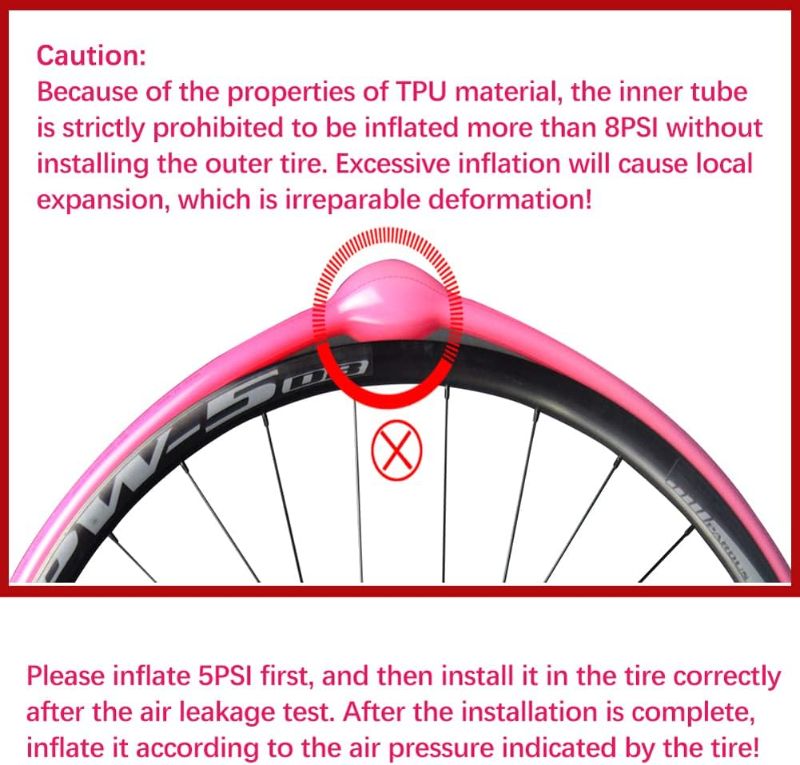 Photo 4 of RideNow Ultralight Bike Inner Tube 700 x 18-32 Road Bicycle TPU Tire 45/65/85mm Length French Valve Super Bike Light Tube
