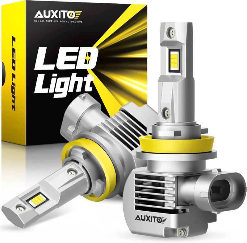Photo 1 of AUXITO Upgraded H11 LED Bulbs, 20000LM 100W Per Set, 6000K Cool White, H8 H9 LED Light Bulbs for Replacement, Plug and Play, Pack of 2
