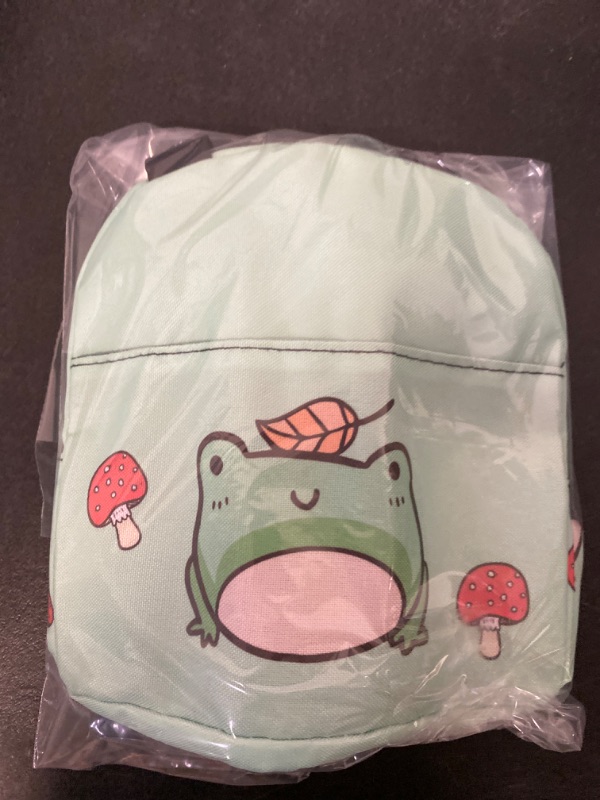 Photo 5 of Ucsaxue Cute Green Frog And Mushroom Insulated Lunch Bag Reusable Lunch Box Thermal Cooler Tote Container Picnic Work Shopping For Women
