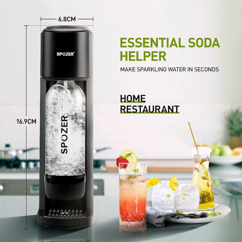 Photo 1 of SPOZER Extra Carbonating Bottles For Sparkling Water Makers, 1-Liter Carbonating Bottles, BPA-free, One Can
