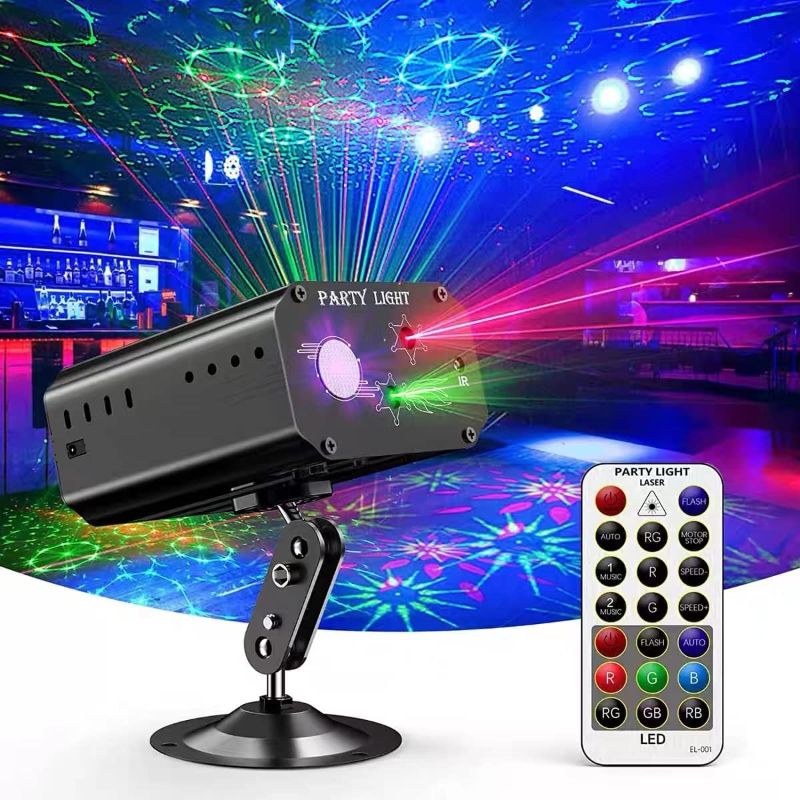 Photo 1 of Party Lights Dj Disco Lights, Strobe Stage Light Sound Activated Laser Llights Projector with Remote Control for Parties Bar Birthday Wedding Holiday Event Live Show Xmas Decorations Lights
