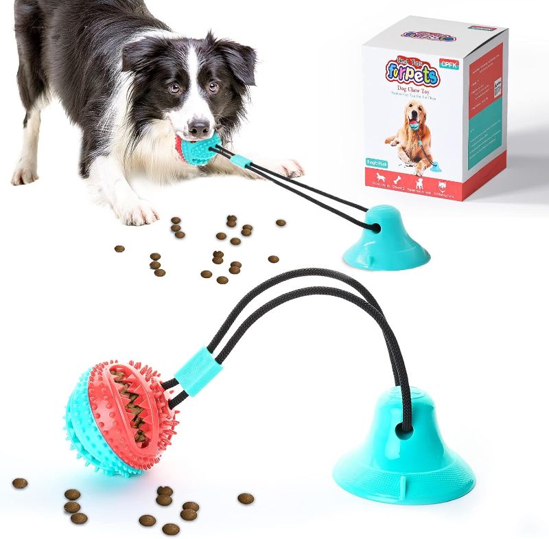 Photo 1 of Dog Toys for Aggressive Chewers Interactive Teething Boredom and Stimulating Tug of War Suction Cup Puzzle Indestructible Puppy Rope Enrichment Teeth Cleaning Ball Accessories for Small Large Dogs
