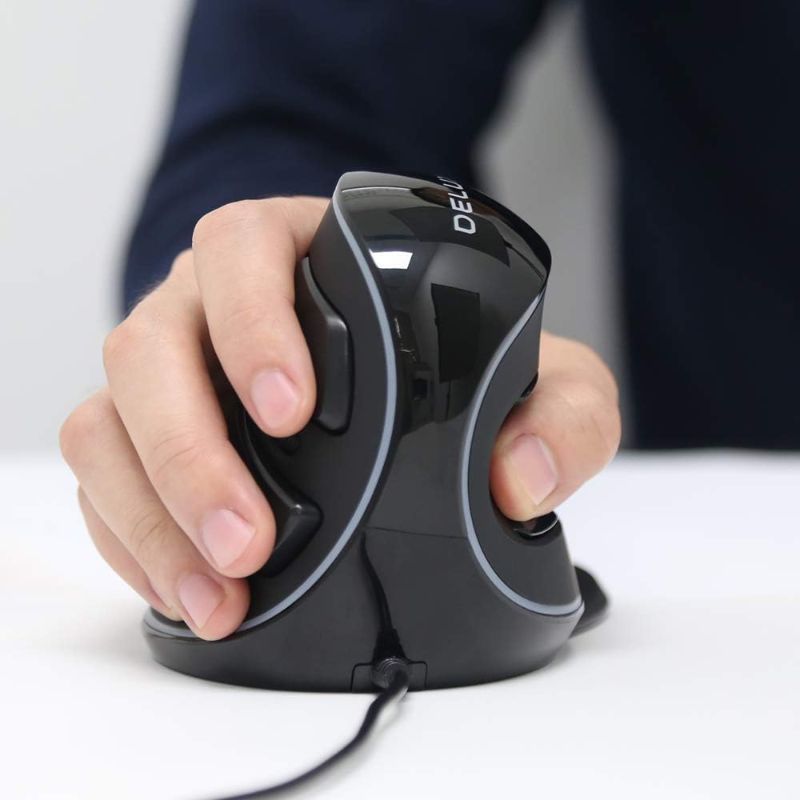 Photo 4 of DeLUX Ergonomic Mouse, Wired Large RGB Vertical Mouse with 6 Buttons, 4000DPI,Removable Wrist Rest for Carpal Tunnel(M618Plus RGB-Wired)
