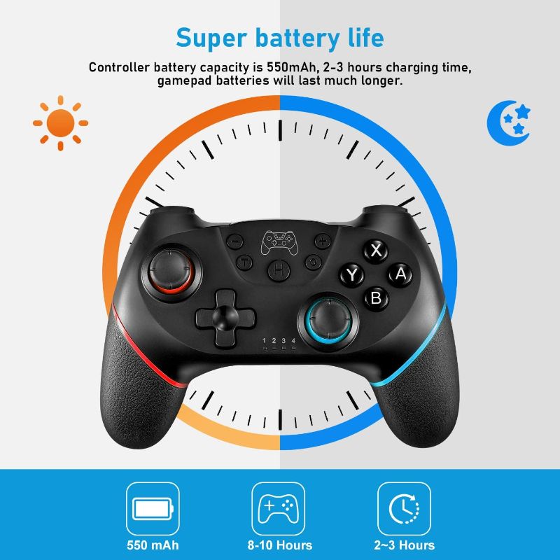 Photo 4 of Deepdawn Switch Controller,Wireless Pro Controller Gamepad Replacement for Nintendo Switch/Switch Lite/Switch OLED
