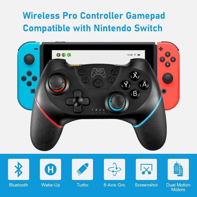 Photo 2 of Deepdawn Switch Controller,Wireless Pro Controller Gamepad Replacement for Nintendo Switch/Switch Lite/Switch OLED
