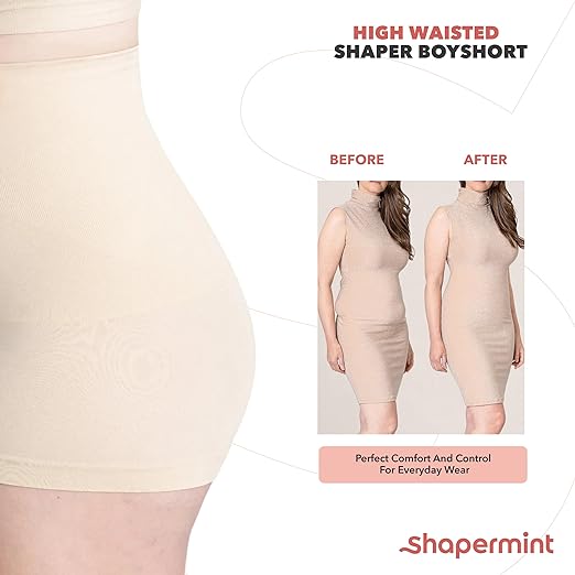 Photo 2 of SHAPERMINT Shapewear for Women Tummy Control - Boy Shorts for Women, Under Shorts for Dresses
