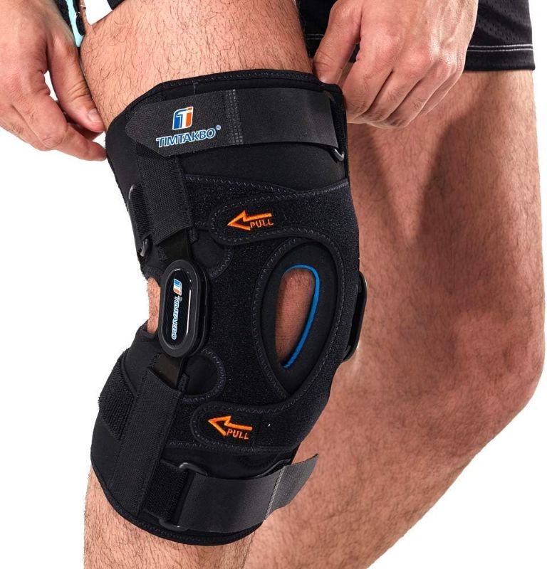 Photo 2 of T TIMTAKBO Hinged Knee Brace for Knee Pain Relieve,GEL Patella Support with Removable Dual Side Stabilizers,Knee Support for Meniscus Tear,Relieves ACL,Arthritis(M fit Upper 18-19.5"/Lower 14-16")
