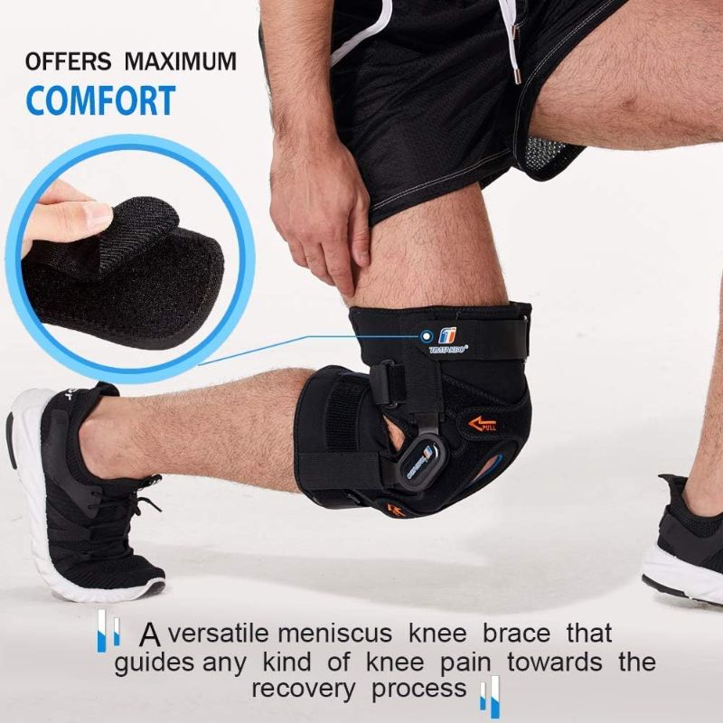 Photo 4 of T TIMTAKBO Hinged Knee Brace for Knee Pain Relieve,GEL Patella Support with Removable Dual Side Stabilizers,Knee Support for Meniscus Tear,Relieves ACL,Arthritis(M fit Upper 18-19.5"/Lower 14-16")
