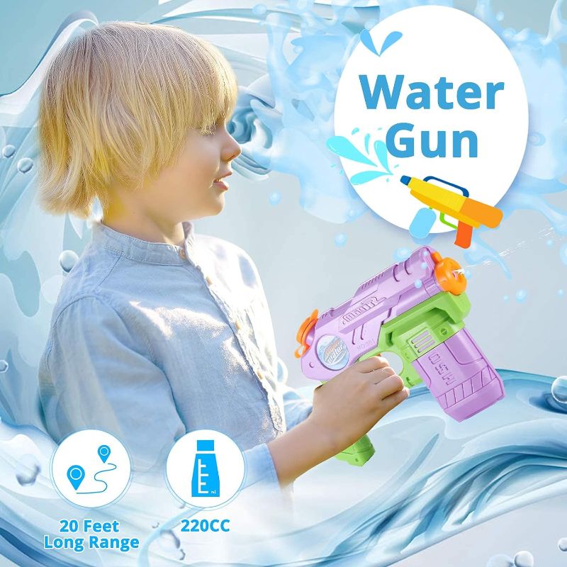 Photo 2 of AESGOGO 1 PC Pack Kids Squirt Water Guns, Water Pistol for Toddlers, 220CC Soaker Blaster Outdoor Water Toys for 3 4 5 6 7 8 Year Old Boys Girls Beach Pool Yard Summer Fun.
