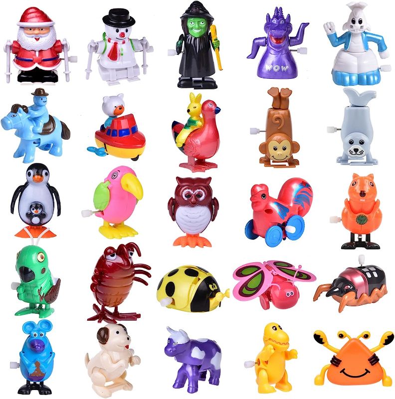 Photo 1 of Fun Little Toys   Wind Up Toys for Kids, Assorted Animals Bulk Flipping Walking Jumping Clockwork Toy, Gifts Birthday Party Favors Prizes Goodie Bags Treasure Box Pinatas Filler
