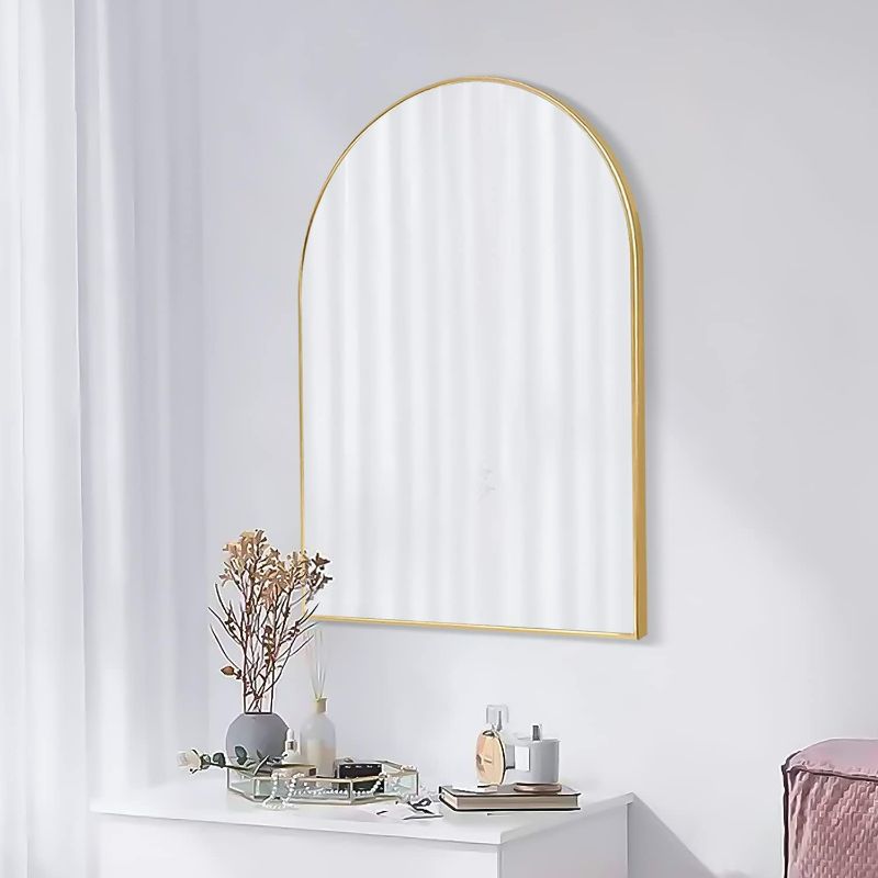 Photo 2 of Design House Maeve 30" x 20" Arched Flat Aluminum Wall Mounted Accent Mirror-   CONTAINS BROKEN MIRROR 