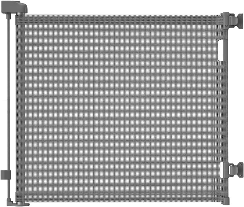 Photo 1 of Punch-Free Install Retractable Baby Gate, Mesh Baby Gate or Mesh Dog Gate,33" Tall,Extends up to 55" Wide,Child Safety Gate for Doorways, Stairs, Hallways, Indoor/Outdoor?Grey,33"x55"
