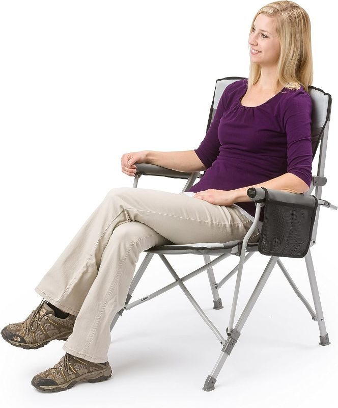 Photo 4 of CORE 40021 Equipment Folding Padded Hard Arm Chair with Carry Bag, steel, polyester, Gray
