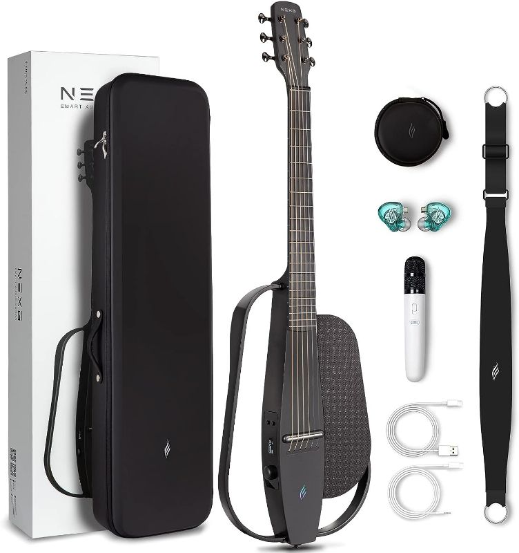 Photo 1 of Enya NEXG Acoustic-Electric Carbon Fiber Audio Guitar Smart Acustica Guitarra for Adults with 50W Wireless Speaker, Preamp, Wireless Microphone, Hi-Fi Monitor Earphones, Strap, and Case(Black)
