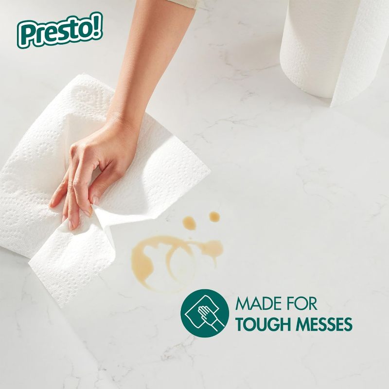 Photo 3 of Amazon Brand - Presto! Flex-a-Size Paper Towels, 158 Sheet Huge roll, 6 Rolls, Equivalent to 19 Regular Rolls, White
