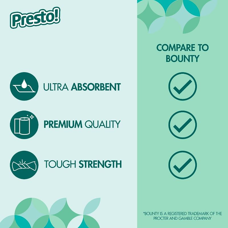 Photo 4 of Amazon Brand - Presto! Flex-a-Size Paper Towels, 158 Sheet Huge roll, 6 Rolls, Equivalent to 19 Regular Rolls, White
