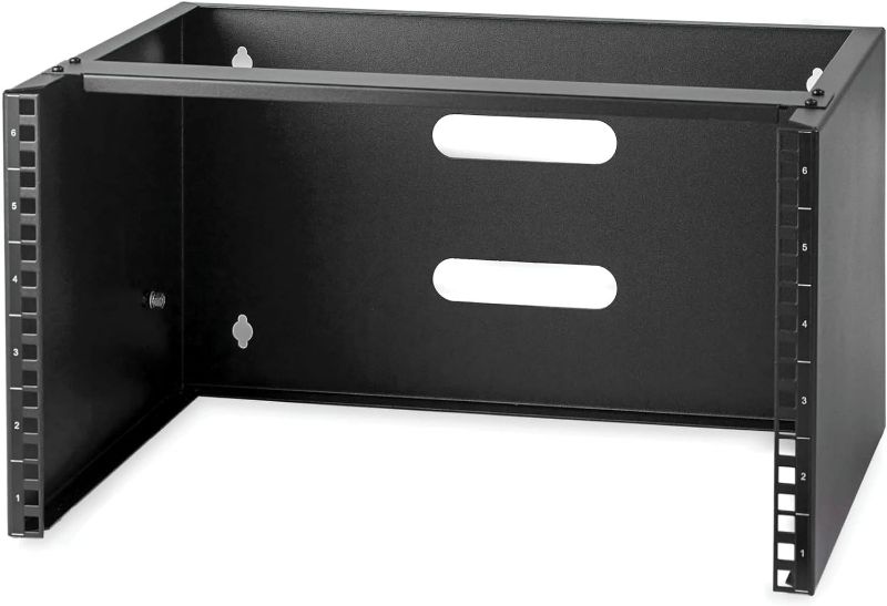 Photo 1 of StarTech.com 6U Wall Mount Network Rack - 14 Inch Deep (Low Profile) - 19" Patch Panel Bracket for Shallow Server and IT Equipment, Network Switches - 44lbs/20kg Weight Capacity, Black (WALLMOUNT6)
