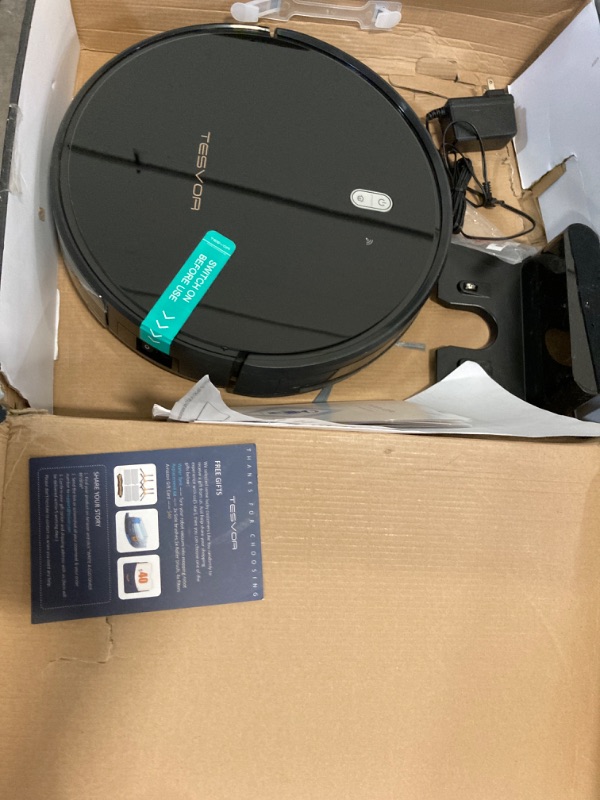 Photo 2 of Tesvor Robot Vacuum Cleaner Precise Laser Navigation Robotic Vacuum for Pet Hair&Carpets&Hard Floors with Real-Time Mapping, Smart Laser.../ ITEM IS SEMI NEW / MAY BE MISSING PARTS