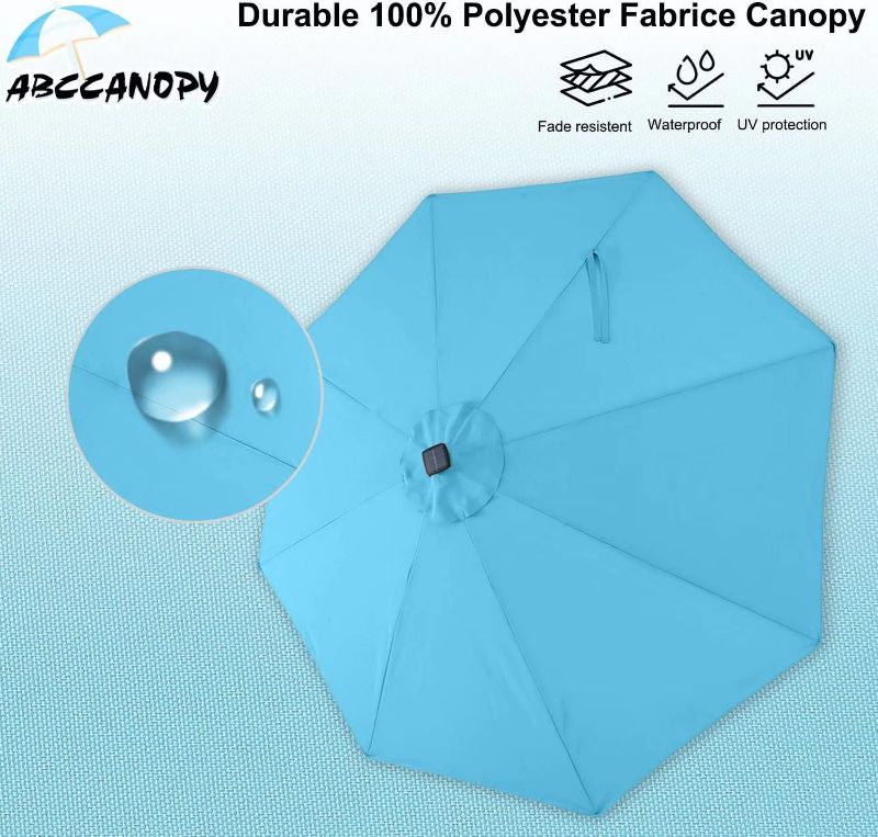 Photo 1 of SUNNYGLADE- Durable Patio Umbrellas with 32LED Lights 9FT (Turquoise)
