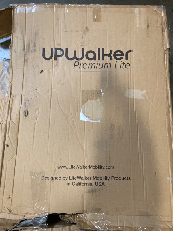 Photo 4 of UPWalker Premium Lite The Original Upright Walker – Fully Assembled ISO Certified Adjustable Stand-Up Rollator Walker with Seat, Armrest, Backrest for Seniors (Dark Luster Silver)- ITEM IKS NEW BUT BOX HAS BEEN OPENED / MAY BE MISSING PARTS