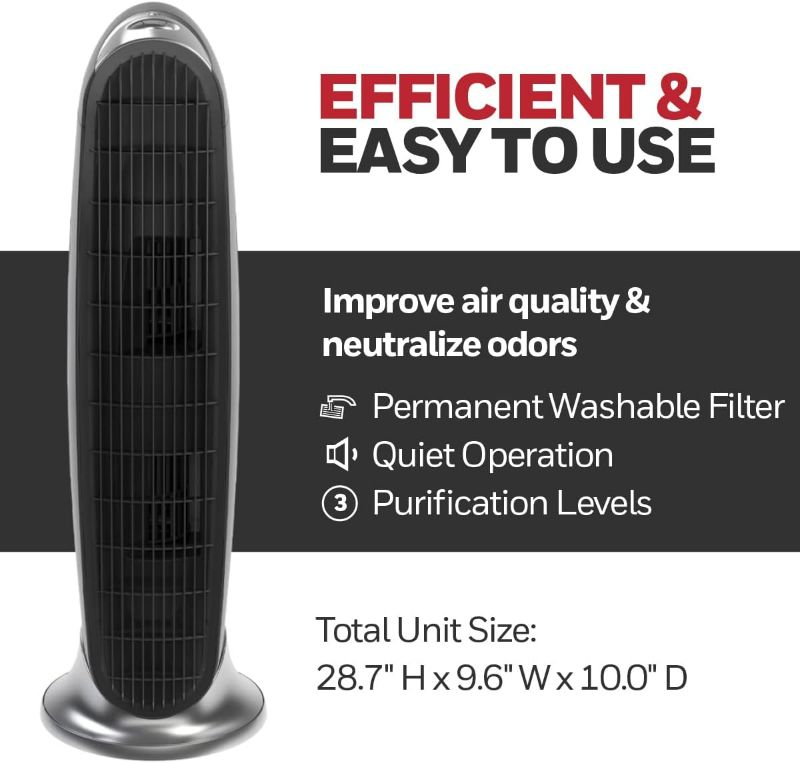 Photo 3 of Honeywell HFD-120-Q QuietClean Air Purifier with Permanent Washable Filters, Medium Rooms (170 sq. ft.), Black
