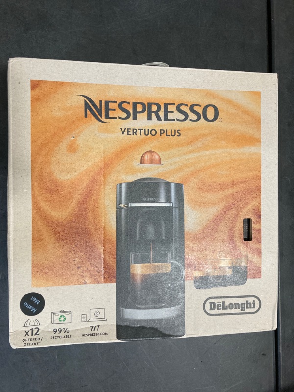 Photo 1 of Nespresso VertuoPlus Coffee and Espresso Machine by De'Longhi, 38 ounces, Matte Black
