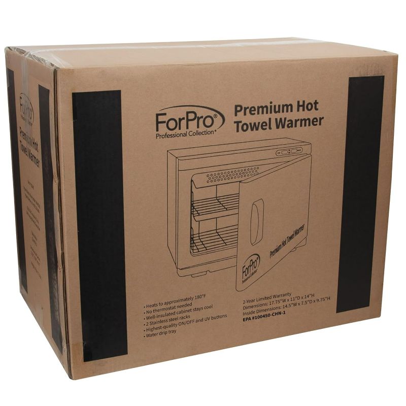 Photo 7 of ForPro Professional Collection Premium Hot Towel Warmer, 23L Extra Large Capacity, Two Stainless Steel Racks, White/ BOX HAS BEEN OPENED MAY BE MISSING PARTS
