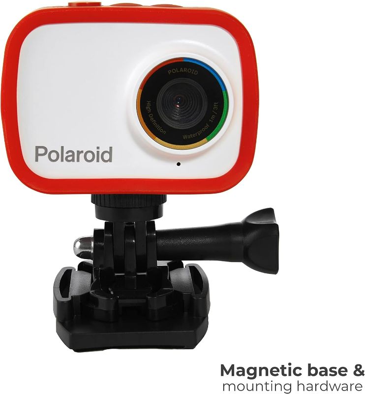 Photo 5 of Polaroid Sport Action Camera 720p 12.1mp, Waterproof Camcorder Video Camera with Built in Rechargeable Battery and Mounting Accessories, Action Cam for Vlogging, Sports, Traveling
