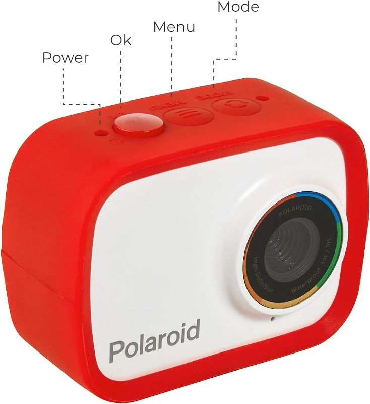 Photo 4 of Polaroid Sport Action Camera 720p 12.1mp, Waterproof Camcorder Video Camera with Built in Rechargeable Battery and Mounting Accessories, Action Cam for Vlogging, Sports, Traveling
