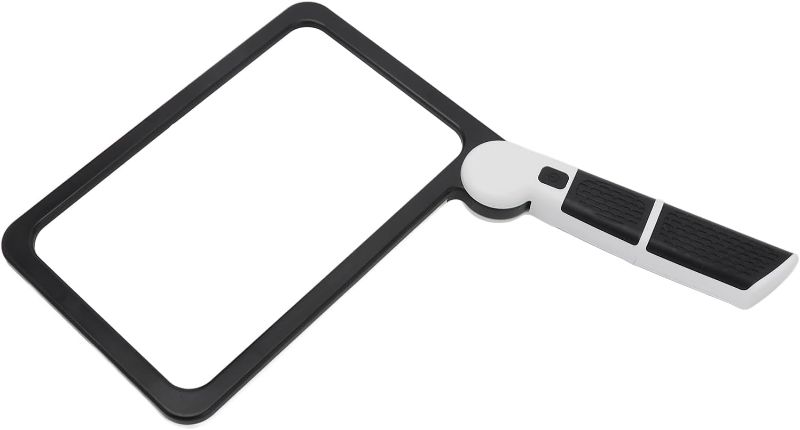 Photo 1 of Magnifying Glass with Light, Folding Handheld 5X Magnification Large Rectangle Lighted Magnifier with Dimmable LED for Seniors Reading Newspaper, Book, Lighted Low Visions
