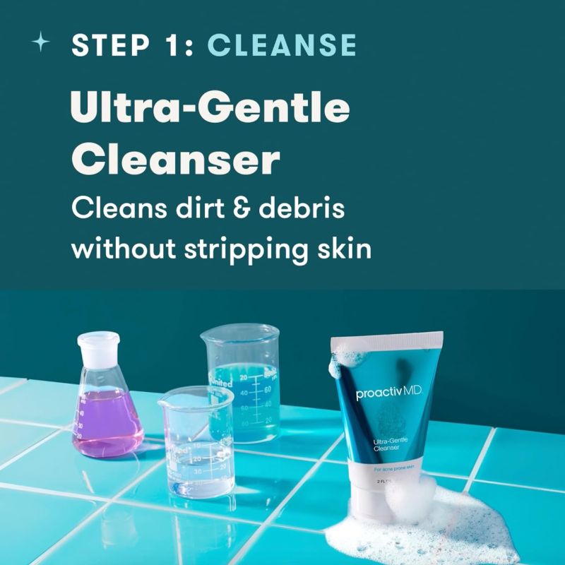 Photo 5 of ProactivMD Adapalene Gel Acne Kit - with Adapalene Gel Acne Treatment, Green Tea Face Cleanser, and Moisturizer with Hyaluronic Acid- 30 Day Kit
