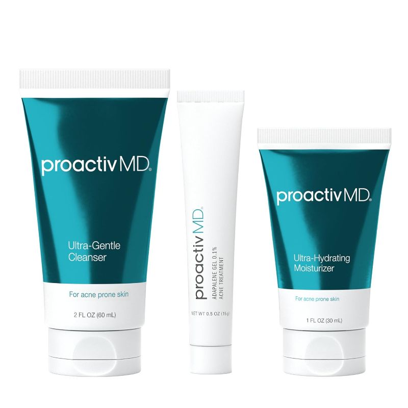 Photo 1 of ProactivMD Adapalene Gel Acne Kit - with Adapalene Gel Acne Treatment, Green Tea Face Cleanser, and Moisturizer with Hyaluronic Acid- 30 Day Kit
